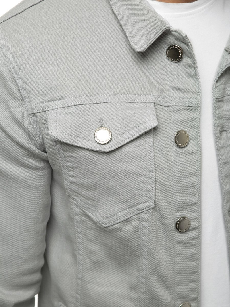 Pánska Riflová bunda Sivá OZONEE G/620