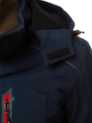 Pánska Bunda Softshell Tmavomodro-červená OZONEE GE/12259Z