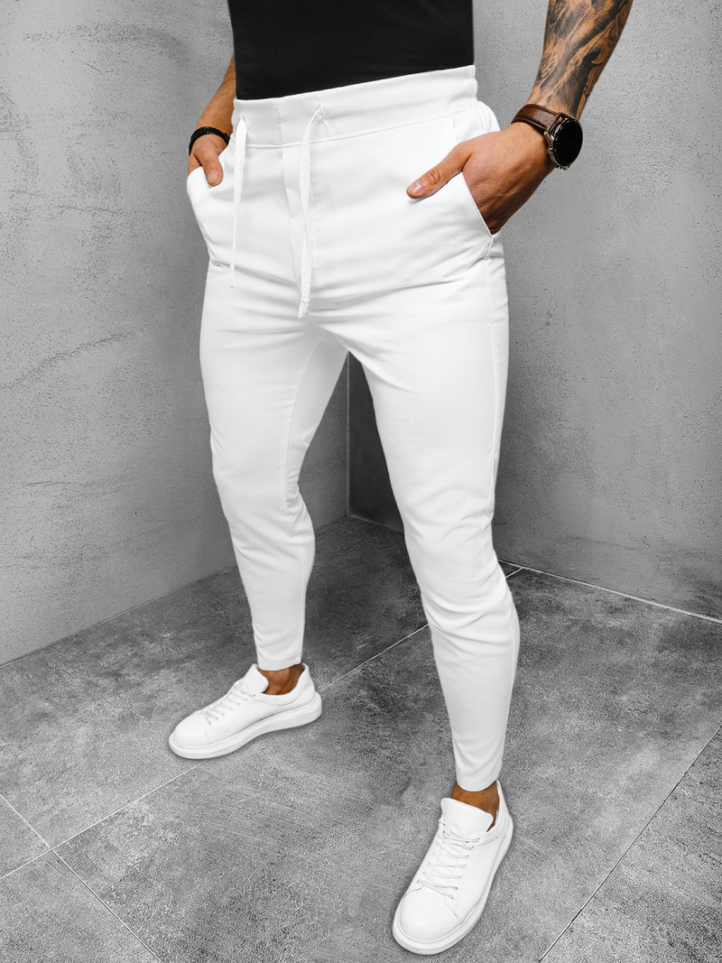 Pánske Chino Nohavice Biele OZONEE DJ/2301/22