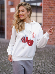 Dámska mikina s kapucňou biela OZONEE JS/8B856/1