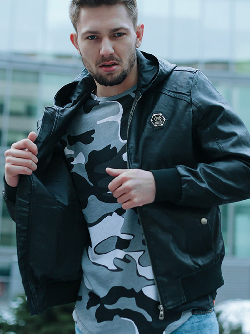 Pánska Bunda Čierna OZONEE N/5003/18Z