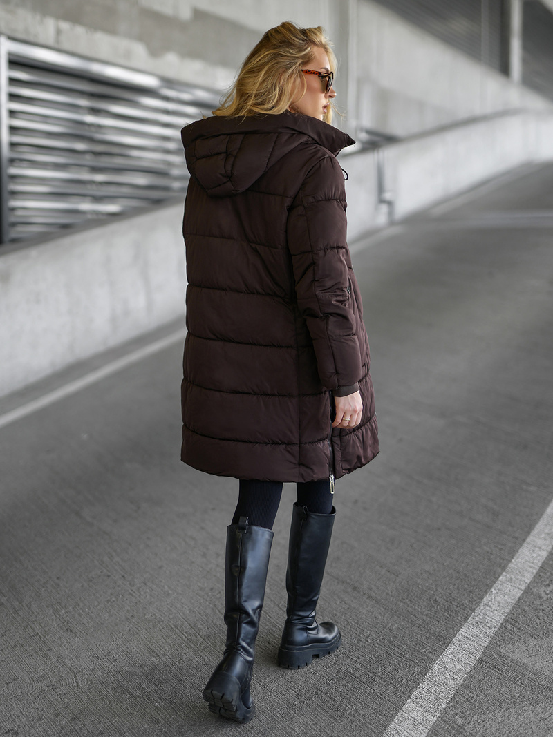 Dámska Zimná Bunda Čokoláda OZONEE JS/16M9302/158