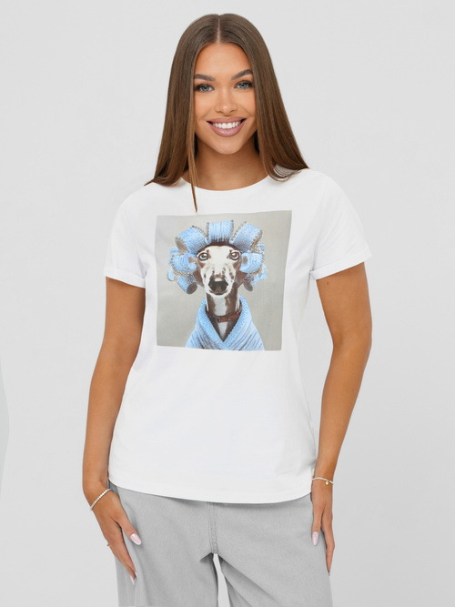 Dámske Tričko Bielo-Sivé OZONEE JS/YJ77726