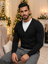 Pánsky Sveter Čierny OZONEE NB/MM6006/4Z