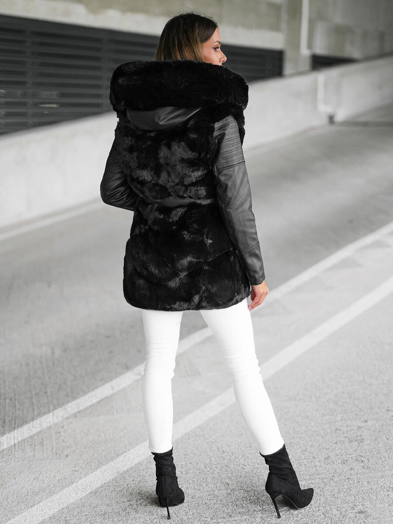 Dámska bunda čierna OZONEE JS/11Z8090Z