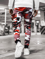 Pánske jogger nohavice vínovo-béžové OZONEE G/11132