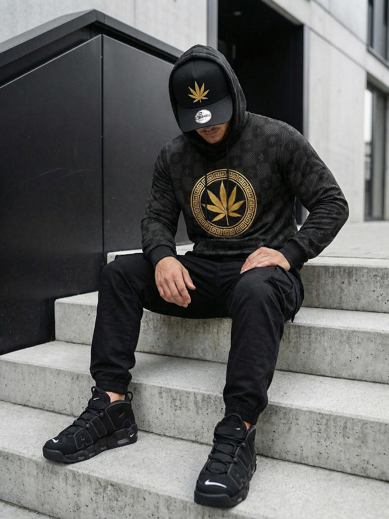 Pánska Mikina Čierna OZONEE O/B265Z