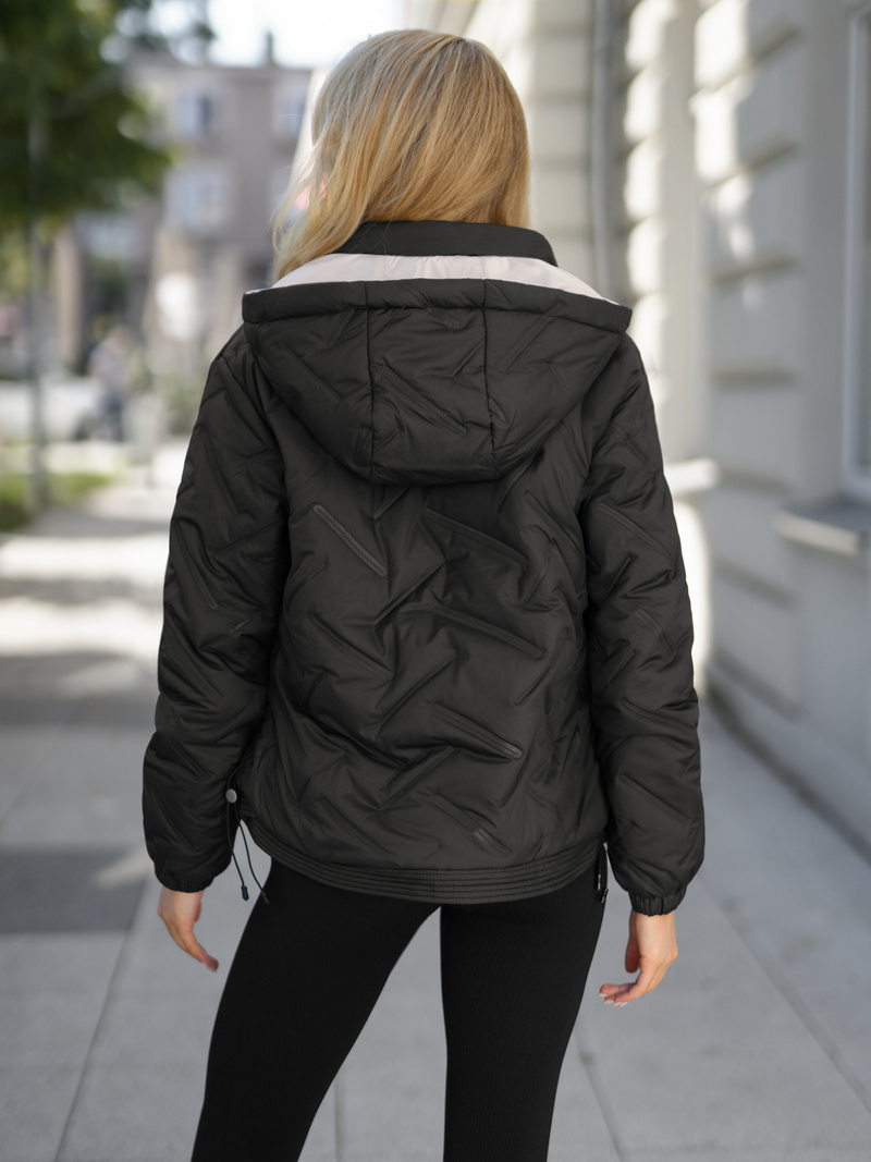 Dámska bunda čierno-béžová OZONEE JS/16M9315/392B