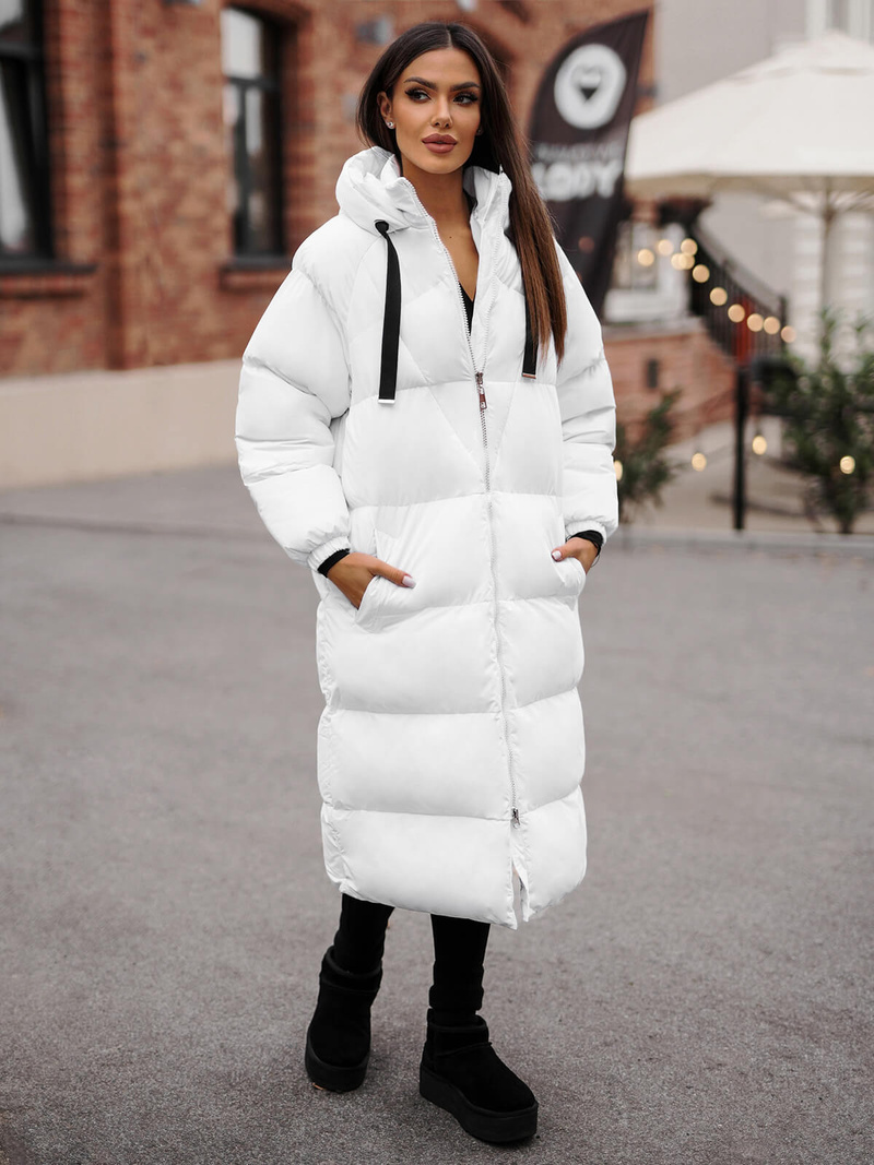 Dámska bunda biela OZONEE JS/5M3163/281Z