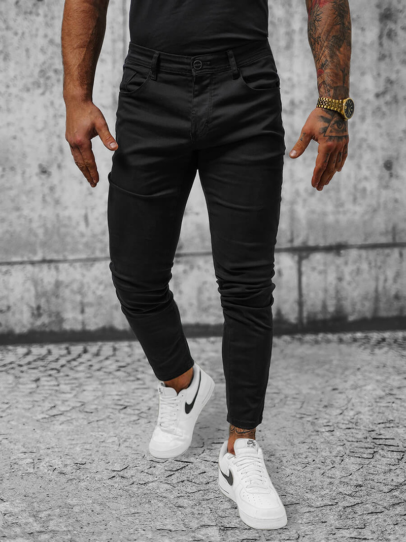 Pánske Chino Nohavice Čierne OZONEE NB/MP0160N