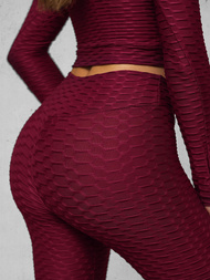 Dámska dvojdielna tepláková súprava bordová OZONEE O/22060Z