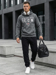 Pánska Mikina Grafitová OZONEE JS/8B1737/5