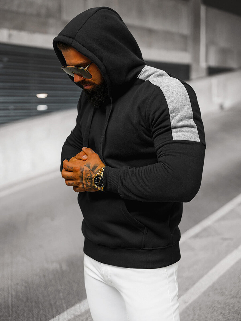 Pánska Mikina Čierna OZONEE JS/8B1311/3