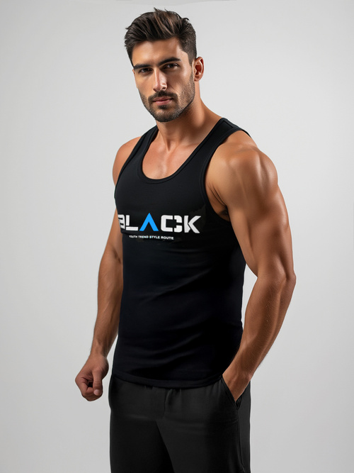 Pánske Tielko Čierne OZONEE JS/8B1707/3