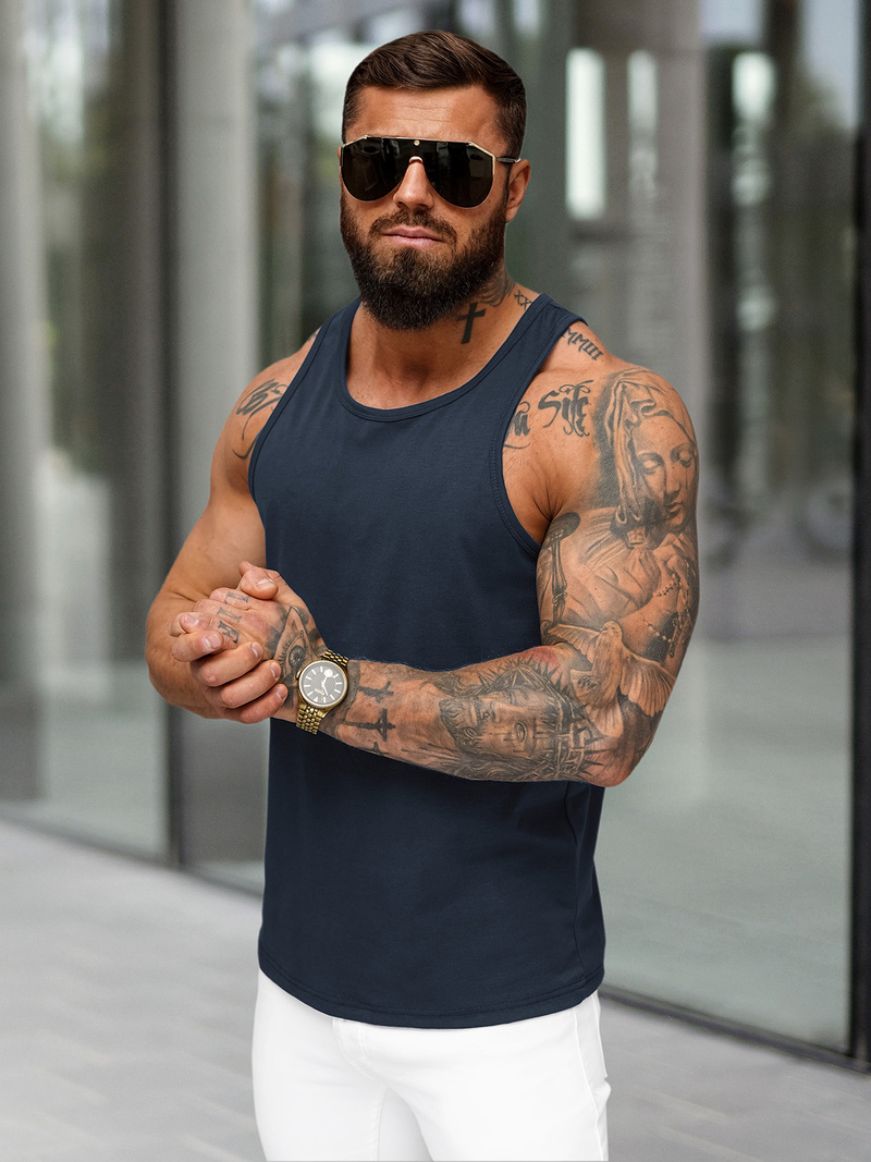 Pánske Tielko Námornícka Modrá OZONEE JS/99002Z