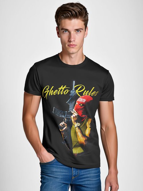 Pánske Tričko Čierne OZONEE O/T129/3Z