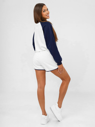 Dámska dvojdielna tepláková súprava bielo-námornícke modré OZONEE JS/M58631AB