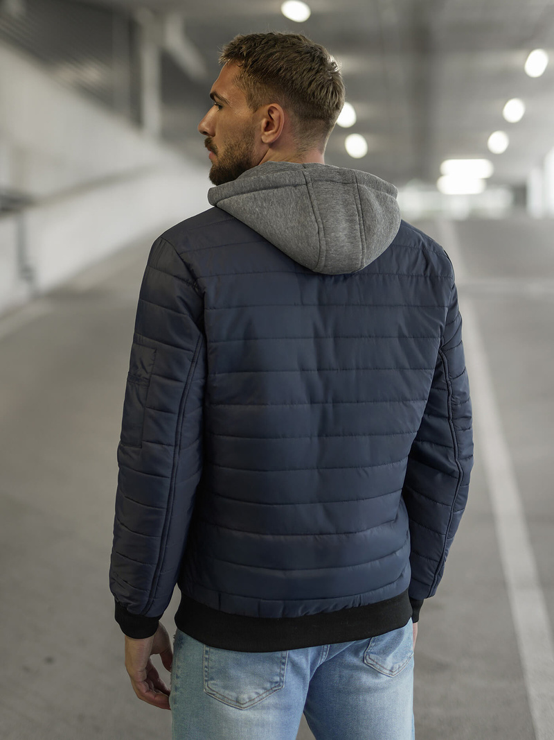 Pánska Bunda Námornícka Modrá OZONEE JS/8M985/215Z