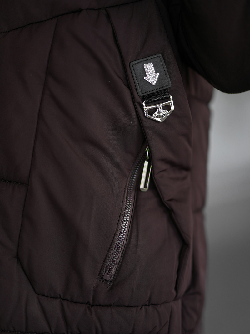 Dámska Zimná Bunda Čokoláda OZONEE JS/16M9302/158