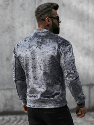 Pánska Velúrová Mikina Sivá OZONEE O/D8120