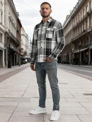 Pánska košeľa čiernobiela OZONEE NB/MC728N/3