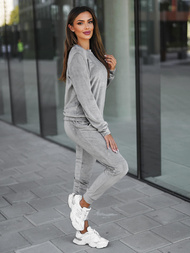 Dámska Velúrová Tepláková Súprava Sivý OZONEE O/8C1173/2