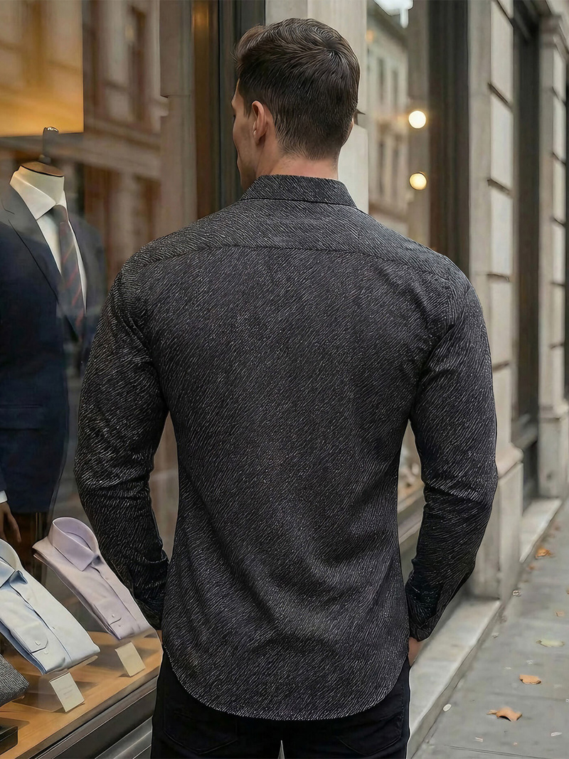 Pánska Košeľa Crna OZONEE V/V184Z