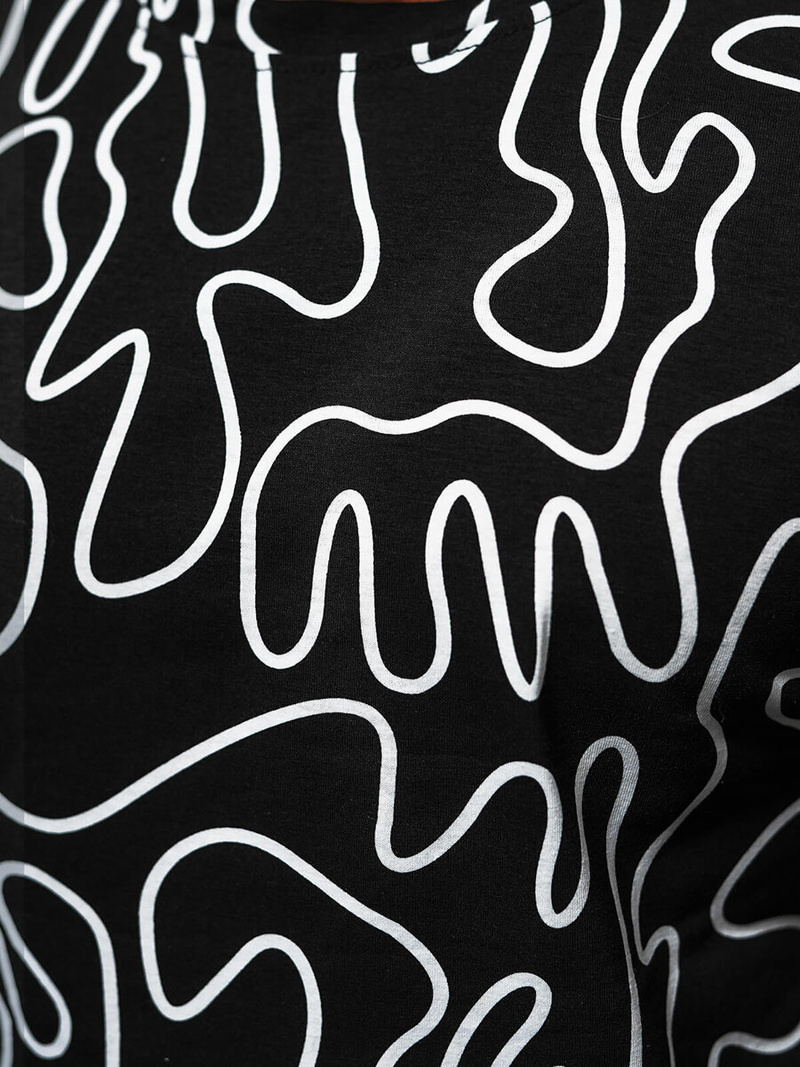 Pánske Tričko Čierne OZONEE JS/8T1198/3