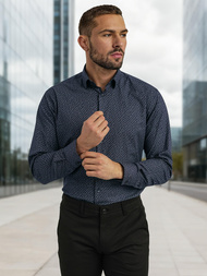 Pánska Košeľa Námornícka Modré OZONEE V/V186