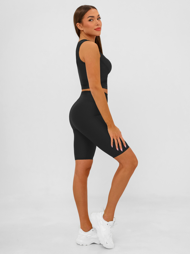 Krátke dámske legíny čierne OZONEE JS/17K597/3