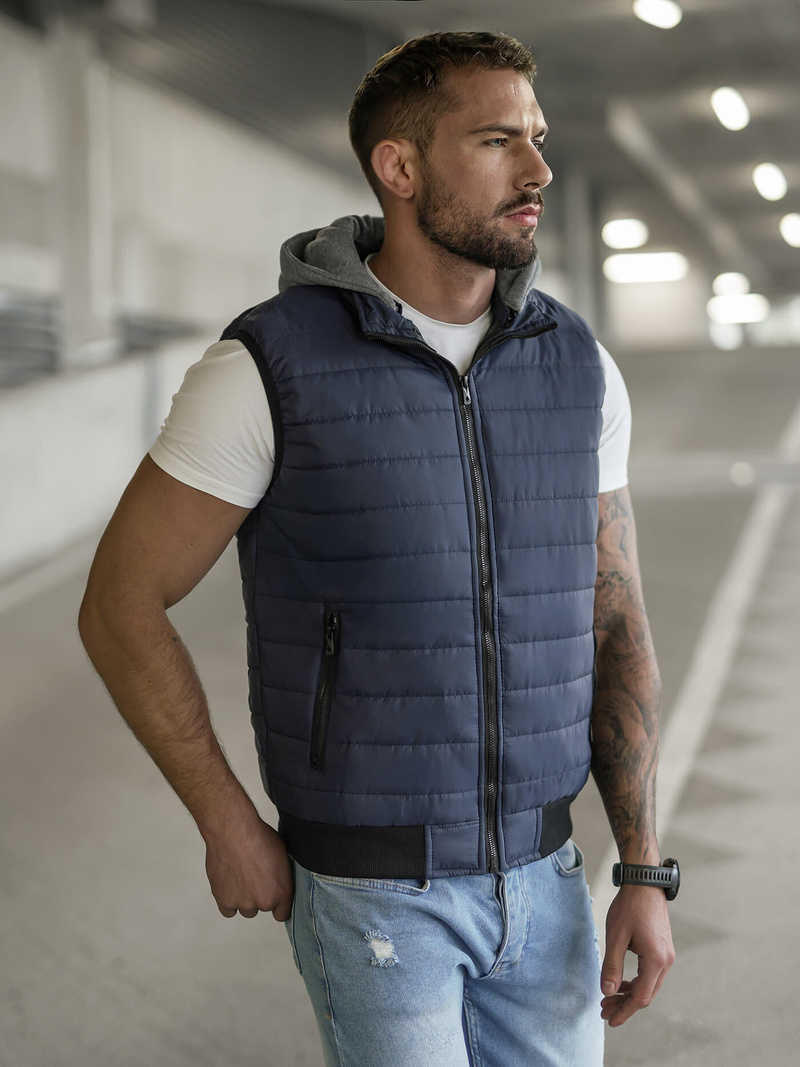 Pánska Vesta Námornícka Modrá OZONEE JS/8M983/215Z