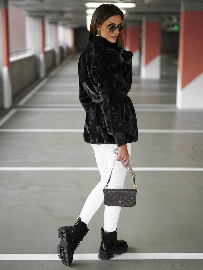 Dámska bunda čierna OZONEE JS/11Z8075Z