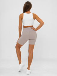 Krátke dámske legíny mocha OZONEE JS/XY24026S