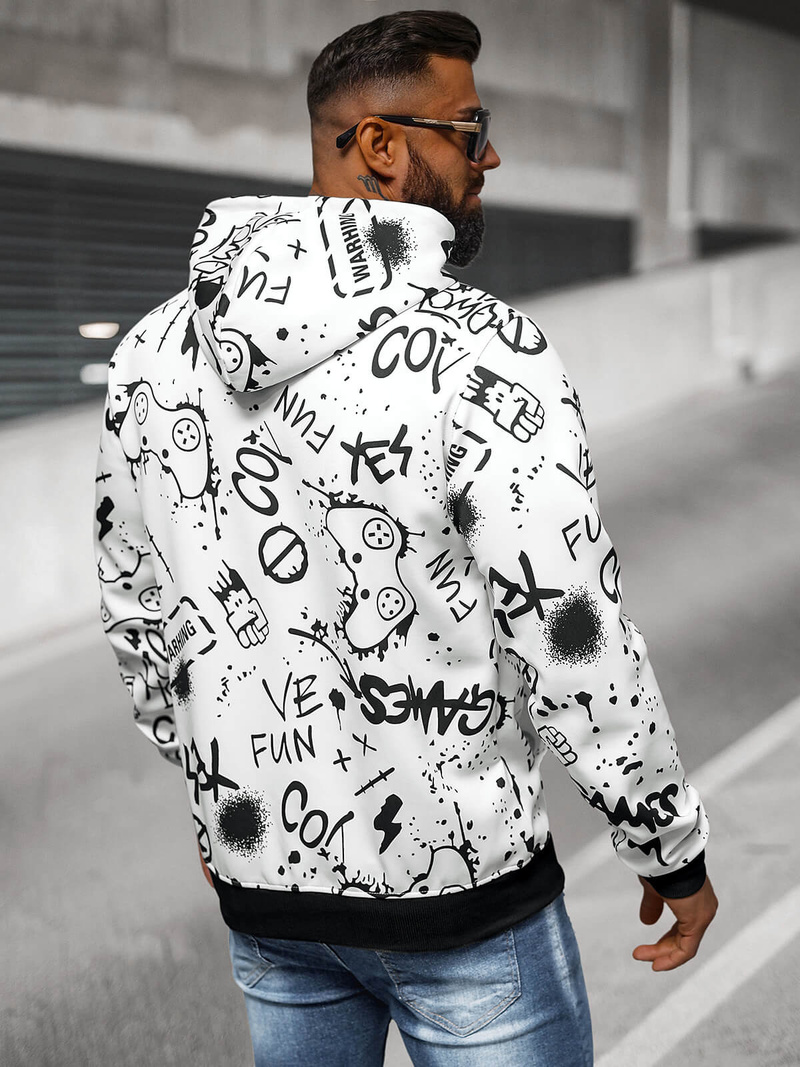 Pánska Mikina Biela OZONEE JS/8B1227/1