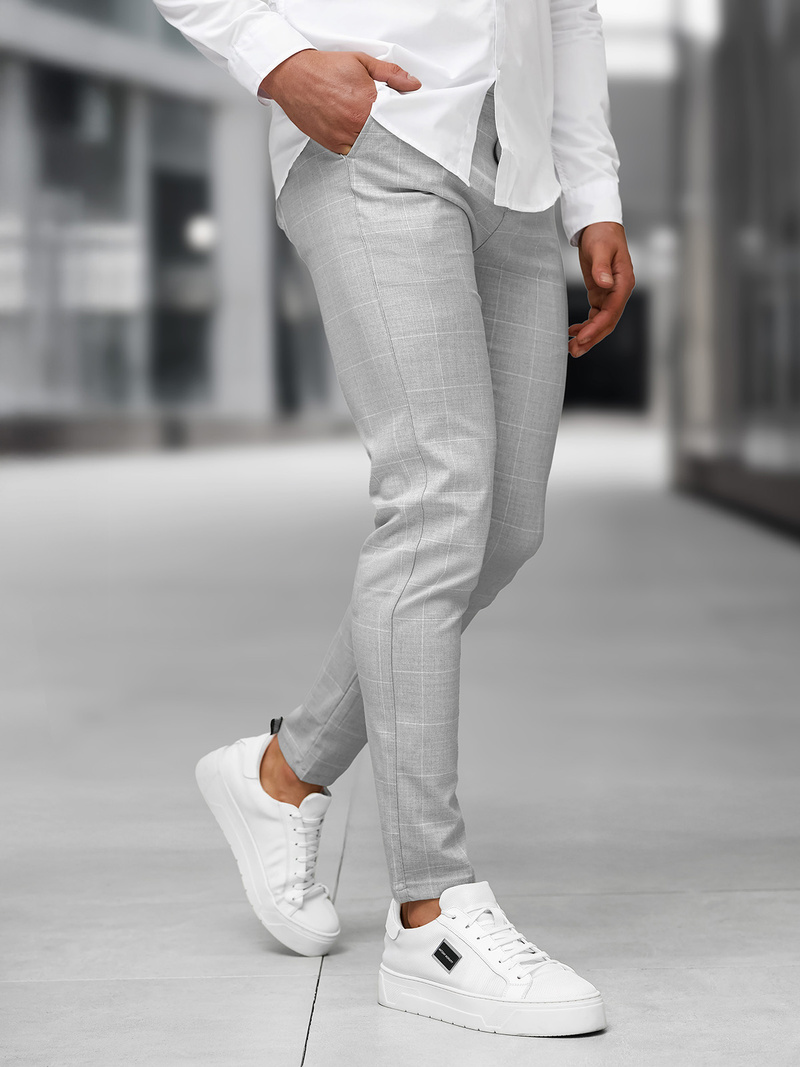 Pánske chino nohavice sivé OZONEE DJ/5505Z