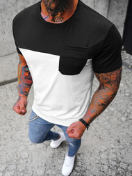 Pánske Tričko Čierno-Biely OZONEE JS/8T91/1