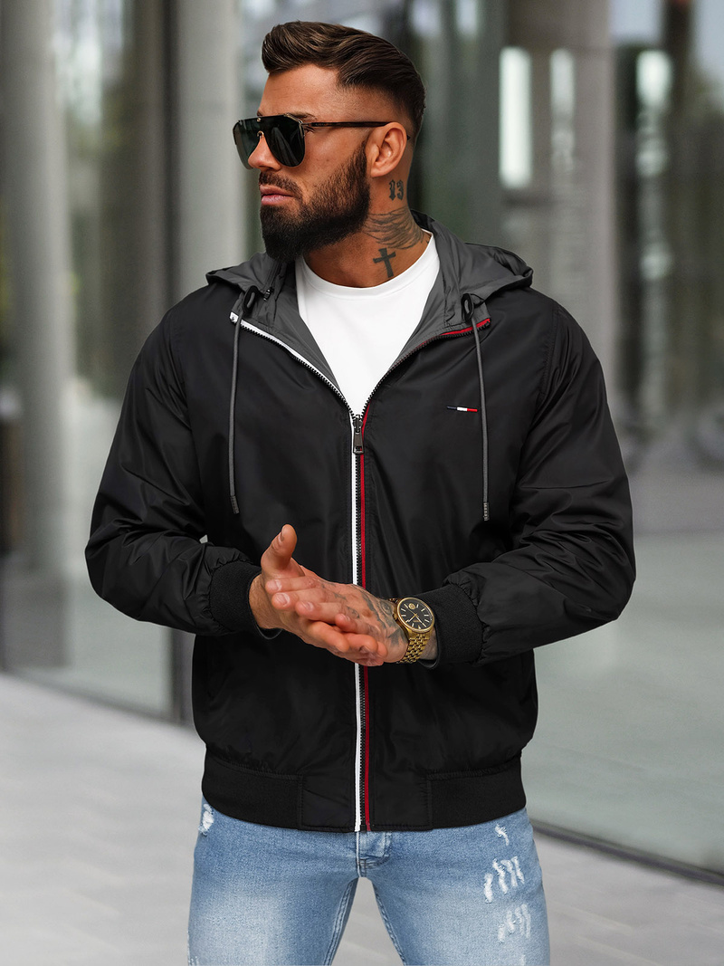 Pánska Obojstranná Bunda Sivé OZONEE JS/16M9207/92