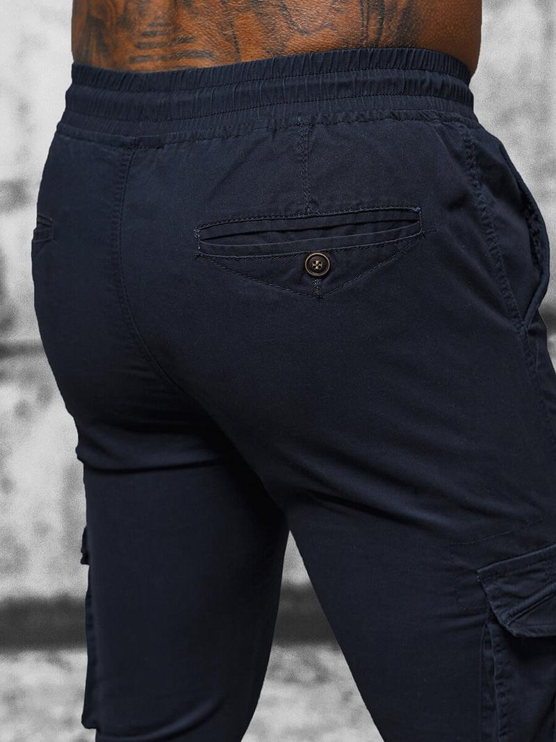 Pánske Chino Jogger Nohavice Námornícke Modré OZONEE NB/MP0201BS