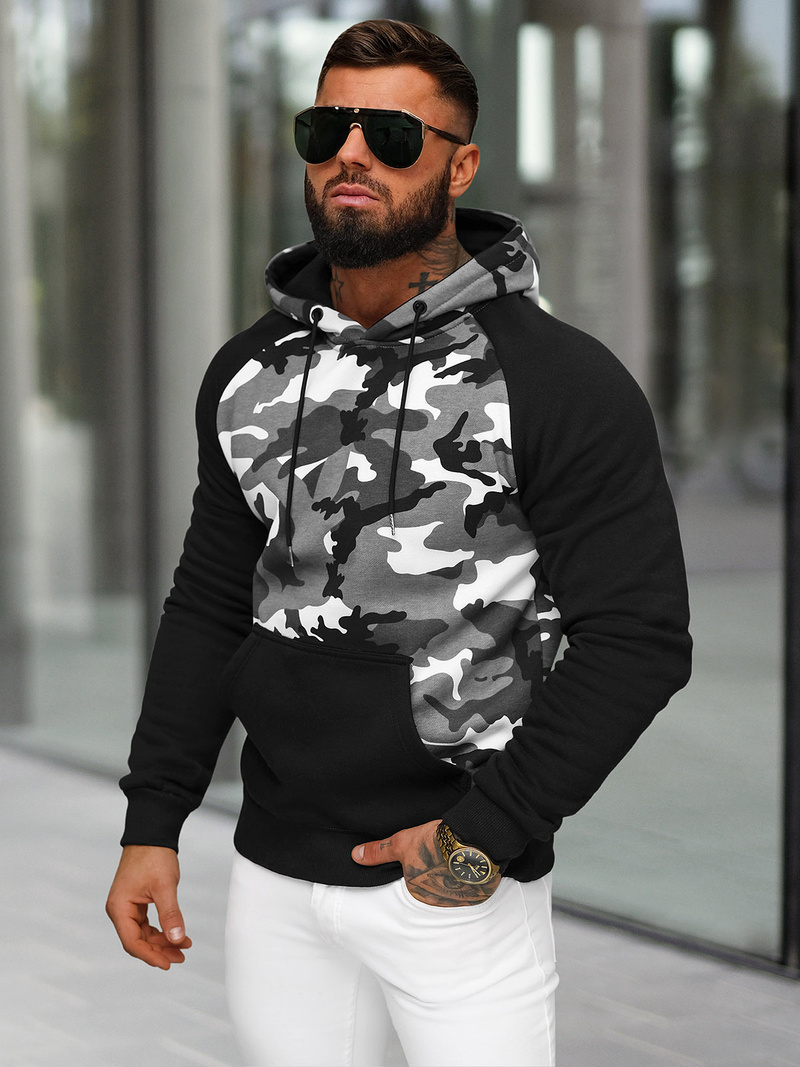 Pánska Mikina Sivé OZONEE JS/8B158/2