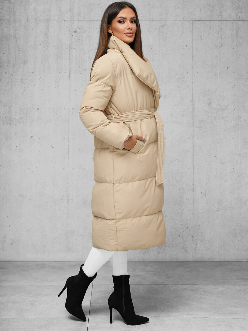 Dámska bunda béžová OZONEE JS/M737/62Z