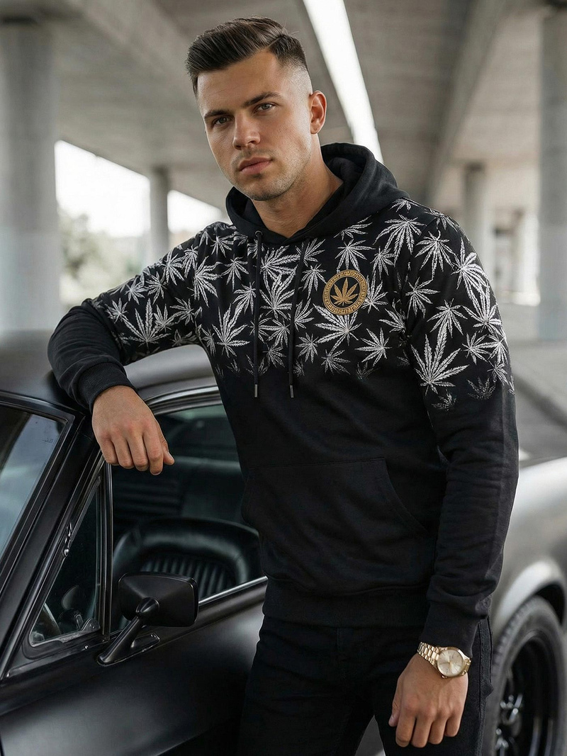 Pánska Mikina Čierna OZONEE O/B272Z