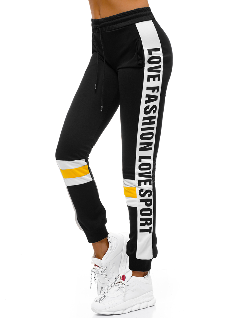 Dámske tepláky Čierno-žlté OZONEE O/82317