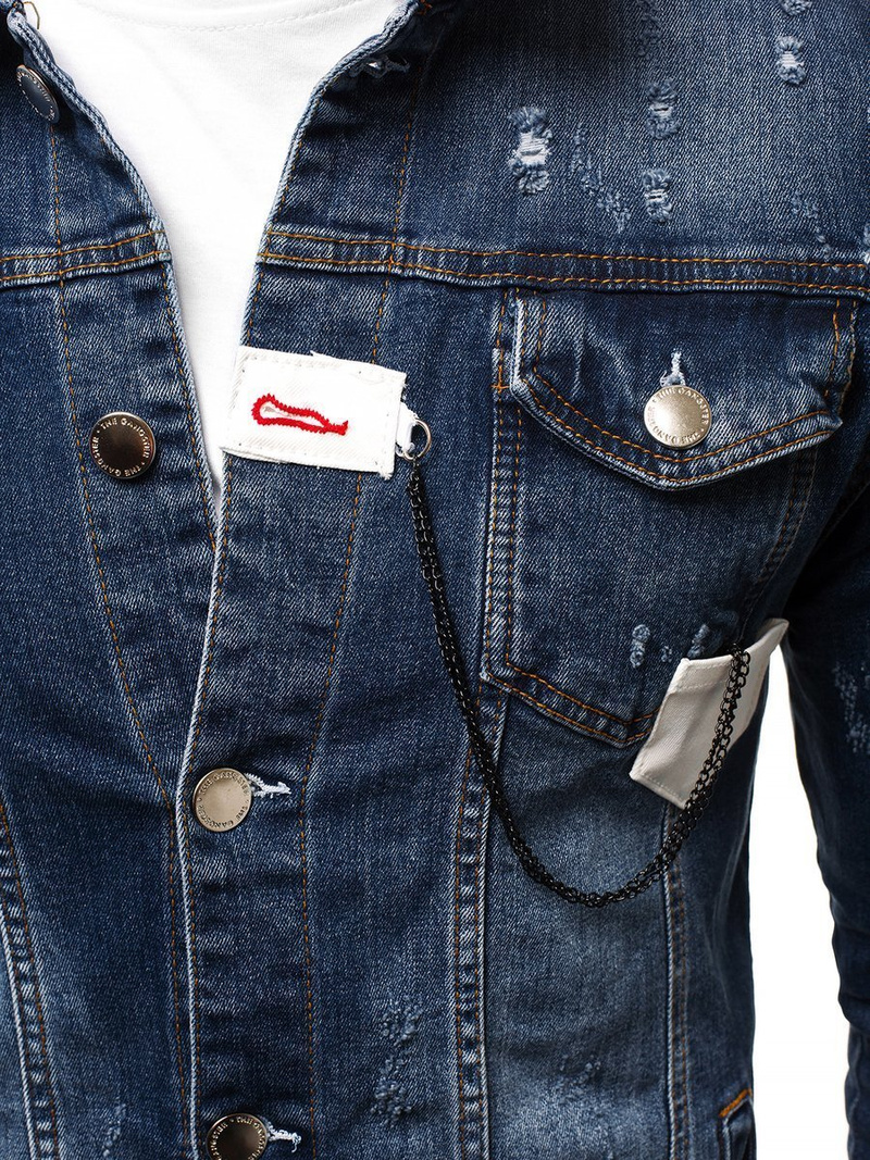 Pánska Riflová bunda tmave Modrá OZONEE G/600