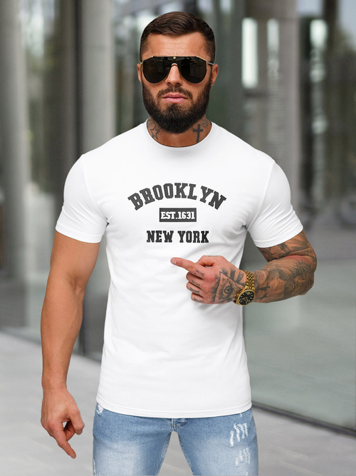 Pánske Tričko Biele OZONEE NB/MT3134