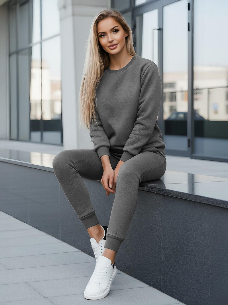 Dámska dvojdielna tepláková súprava grafitová OZONEE JS/CKW01