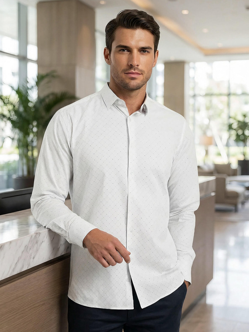 Pánska košeľa biela OZONEE V/V185Z