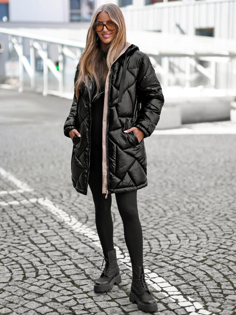 Dámska bunda čierna OZONEE JS/5M3189/392Z