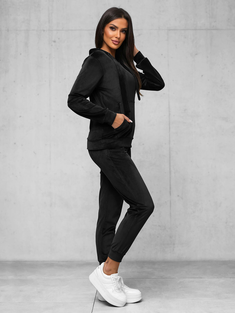 Dámska Velúrová Tepláková Súprava Čierny OZONEE JS/35C1612/3