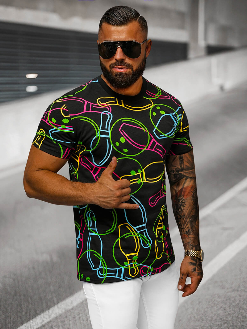 Pánske Tričko Čierne OZONEE O/T1272/3