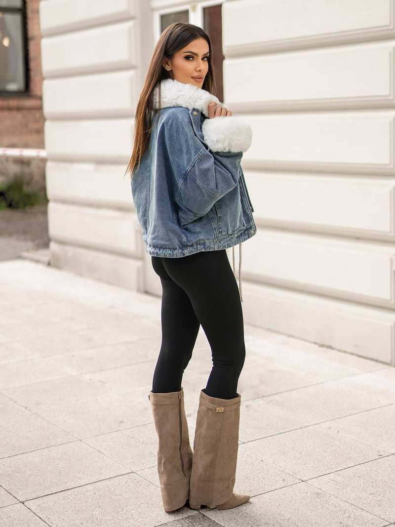 Dámska Riflová Bunda Modrá OZONEE JS/11Z8219